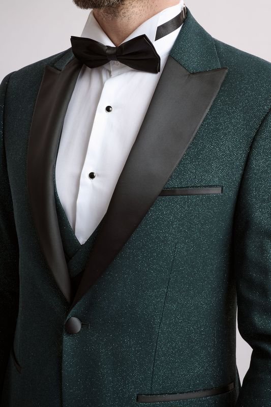 Santoro Milan's Sparkle Three Piece Emerald Tux - Image 5