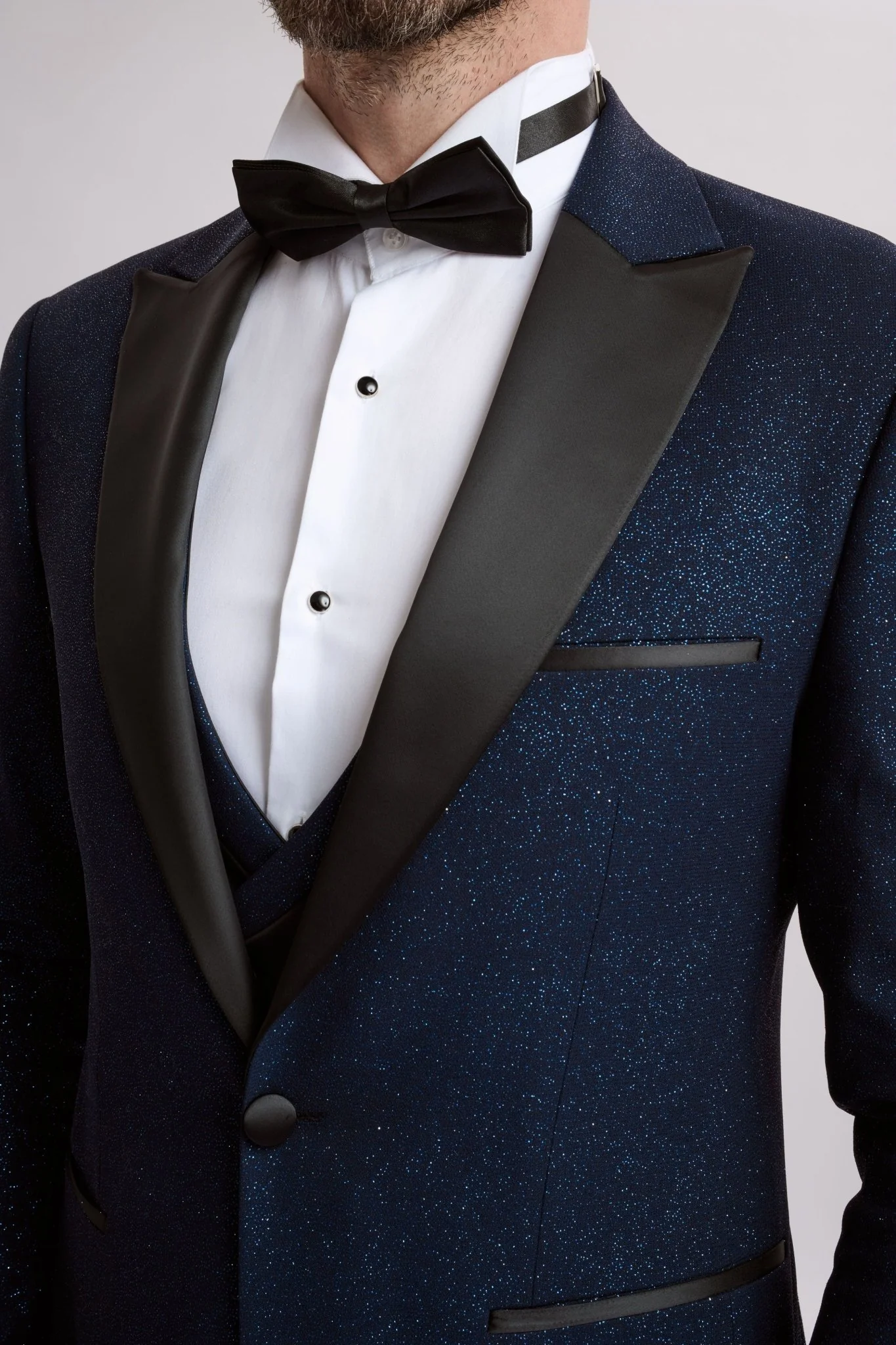 Santoro Milan's Sparkle Three Piece Navy Tux - Image 5