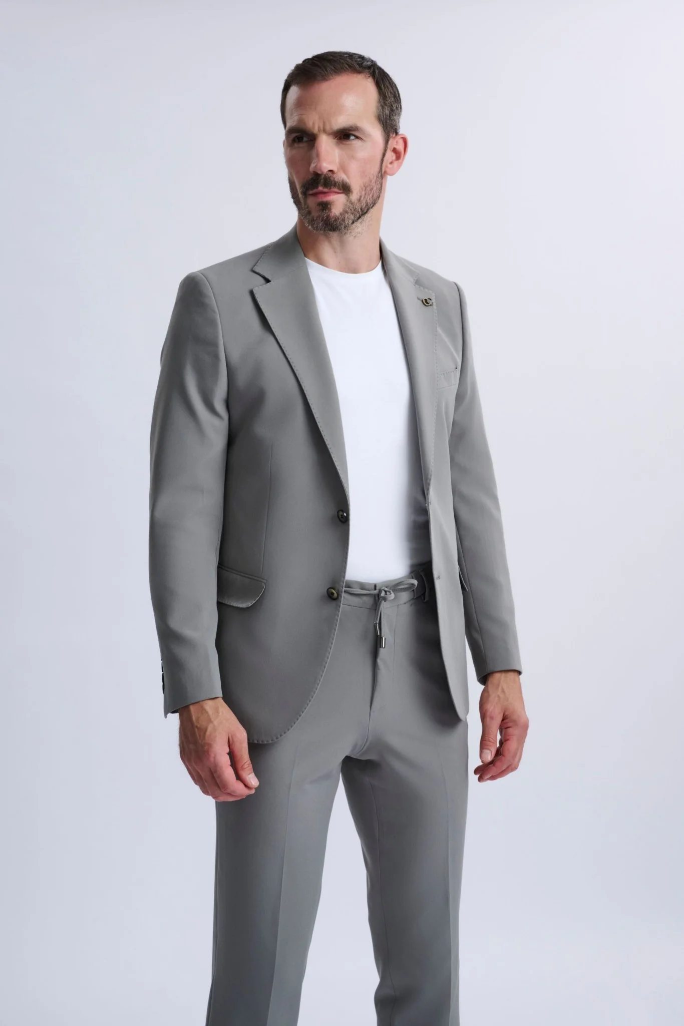 Ettore Smart Casual Suit Grey - Image 3