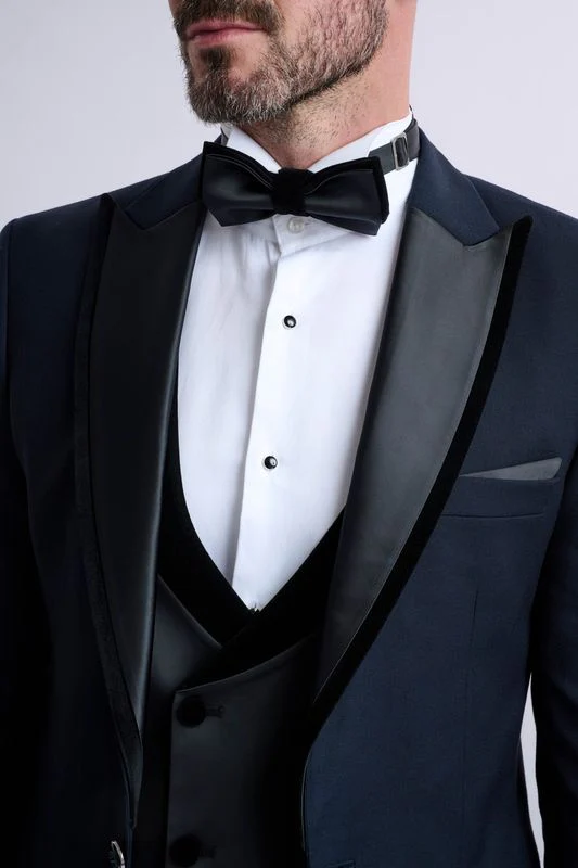 Poletto 3 Piece Navy Tuxedo - Image 8