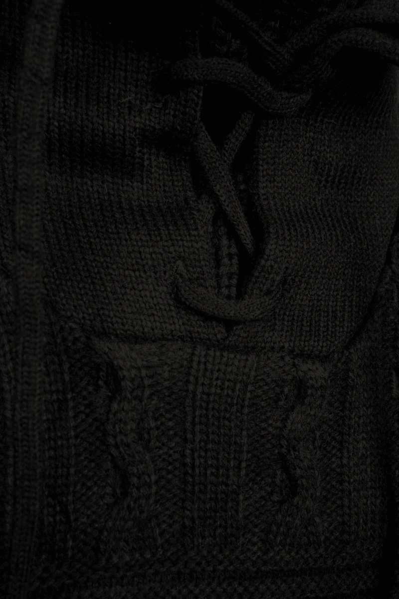 Vittorio Structured Cable Knit – Jet Black - Image 3