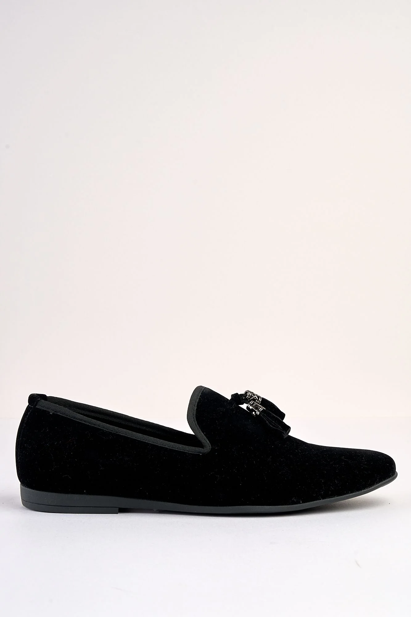 Volterra Velvet Tassel Black Loafer - Image 2