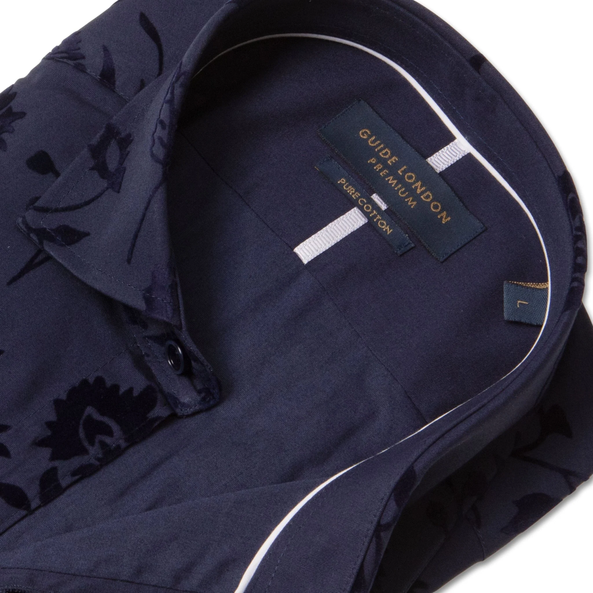 Navy Long Sleeve Cotton Shirt - Image 2