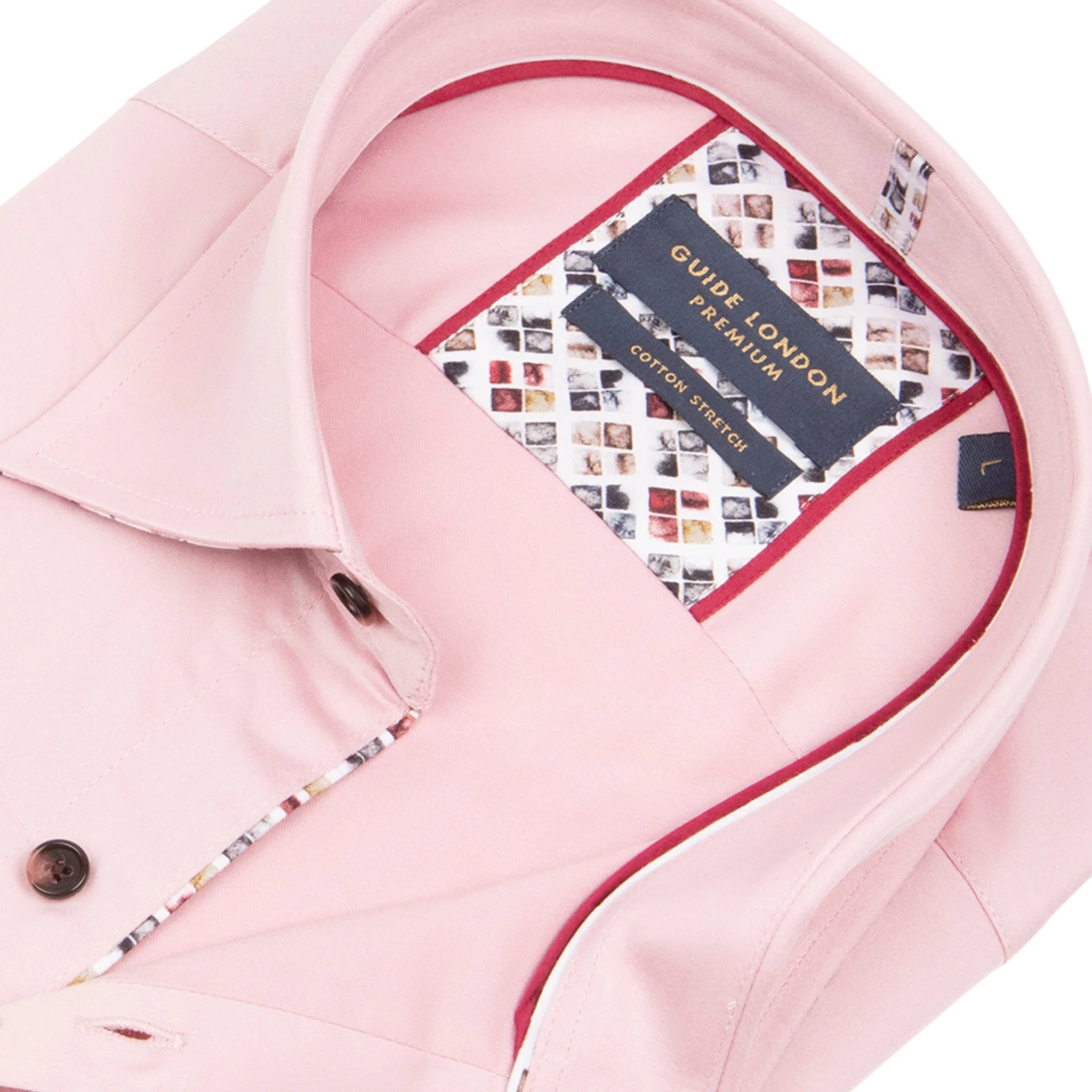 Dusty Pink Long Sleeve Solid Colour Ombre Button Shirt - Image 2