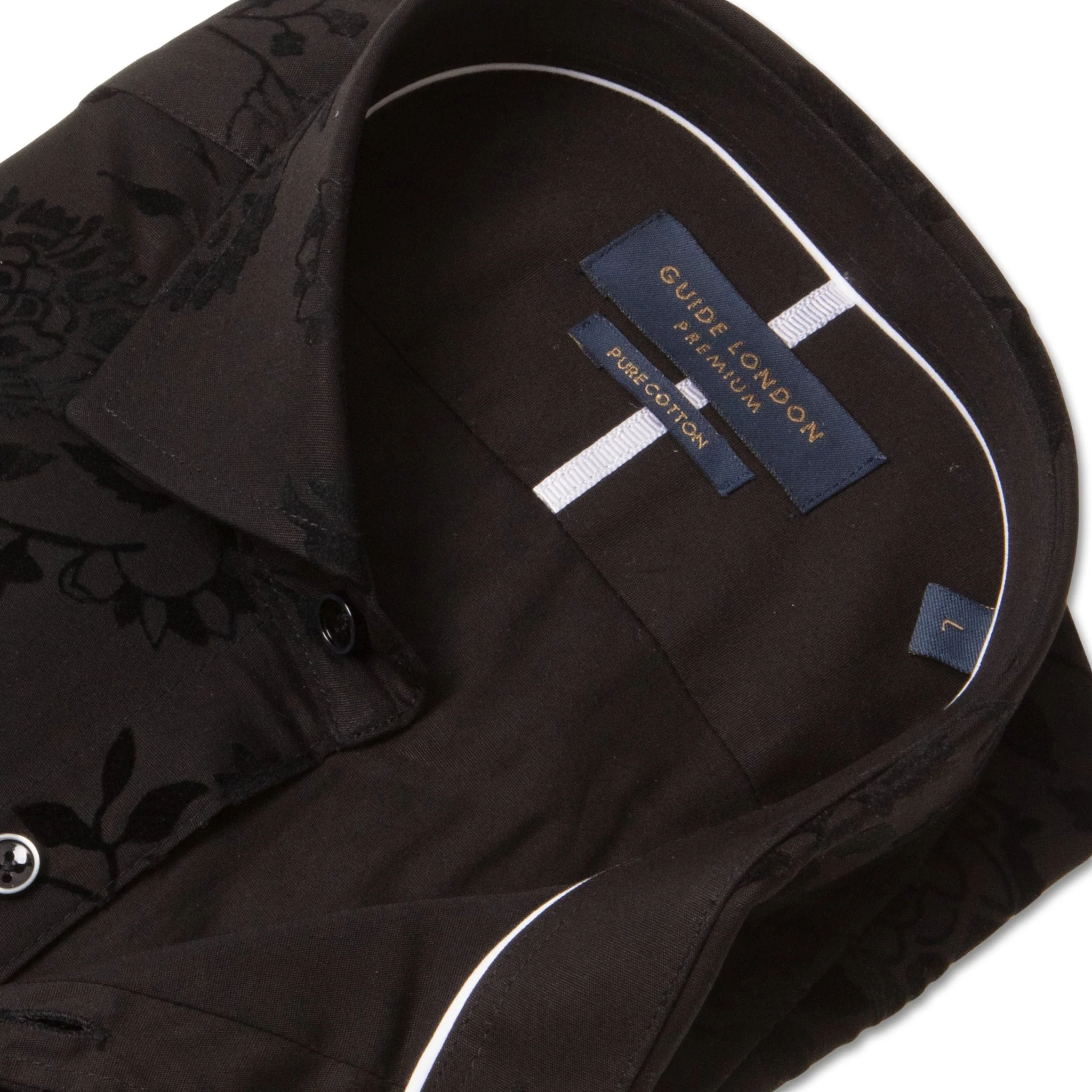 Black Flock Cotton Shirt - Image 2