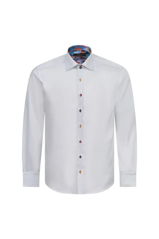 White Shirt with Abstract Trim - Image 2