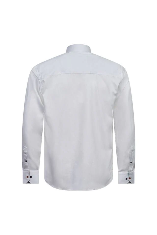 White Shirt with Abstract Trim - Image 3
