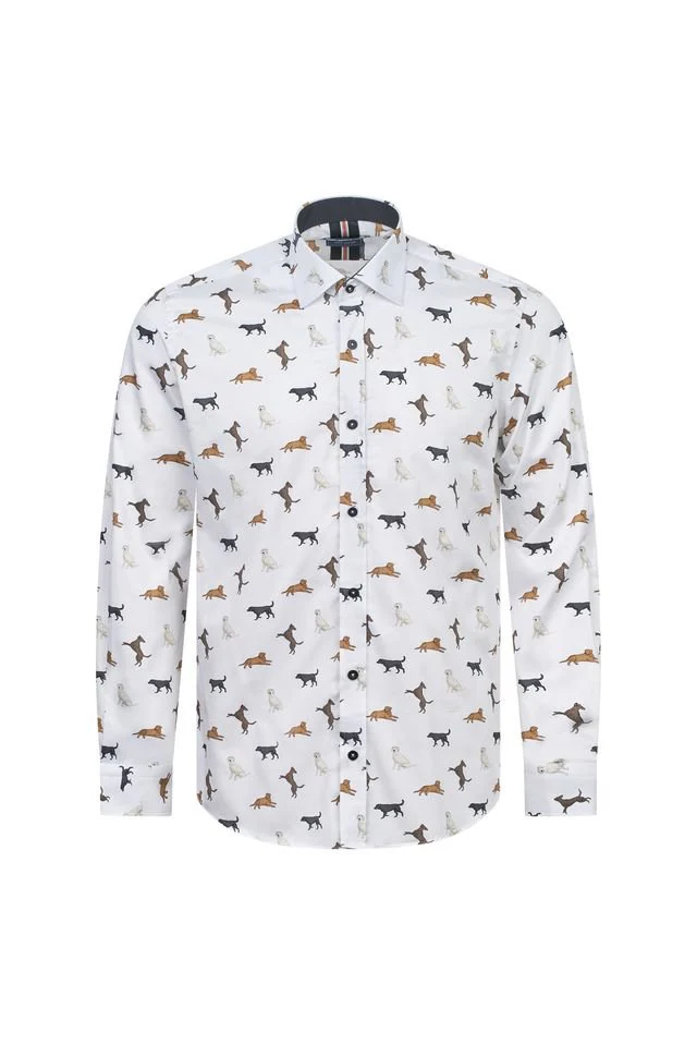 White Shirt with Dog Print - Image 3