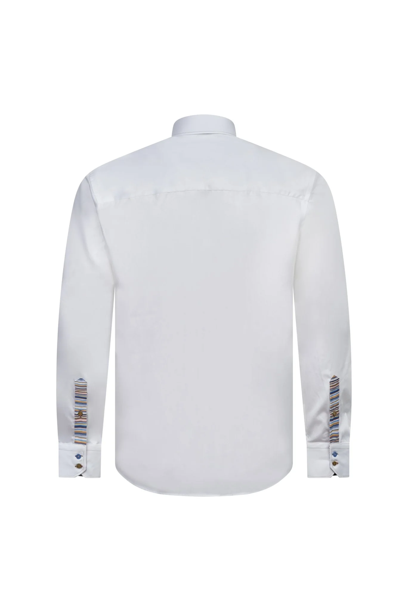 White Shirt with Striped Trim - Image 3